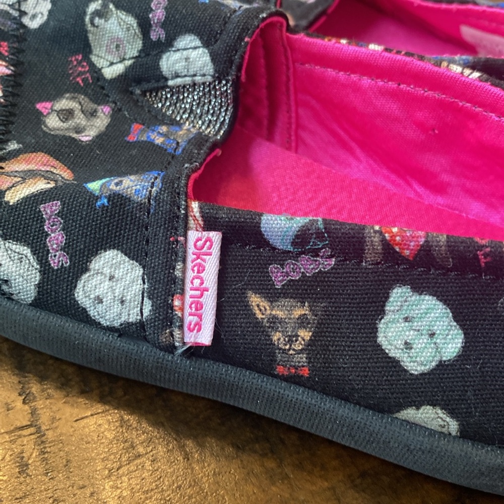 Lil' BOBS by Sketcher girls Dog pattern slip on shoes size 12.5 - Picture 3 of 6